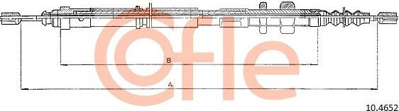 Трос ручника (тросик ручного тормоза) Cofle. Артикул 92.10.4652