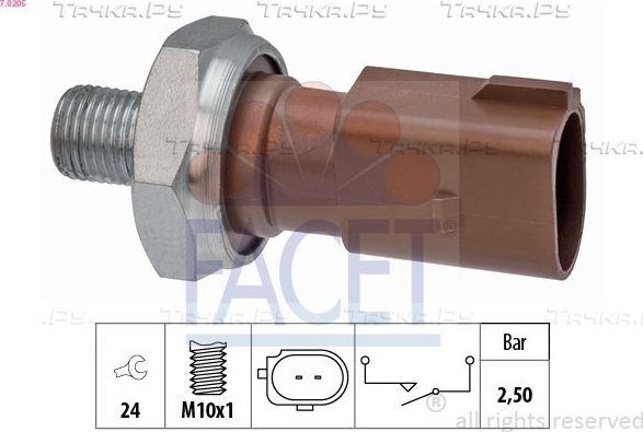 Датчик давления масла Facet Made in Italy - OE Equivalent для Skoda Kamiq I 2019-2026. Артикул 7.0205