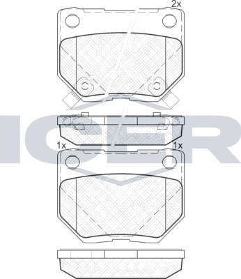 Тормозные колодки Icer задние для Nissan 300ZX II (Z32) 1990-1995. Артикул 181749-200