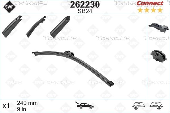 Щетка стеклоочистителя (дворник) SWF задняя для SEAT Mii 2011-2026. Артикул 262230