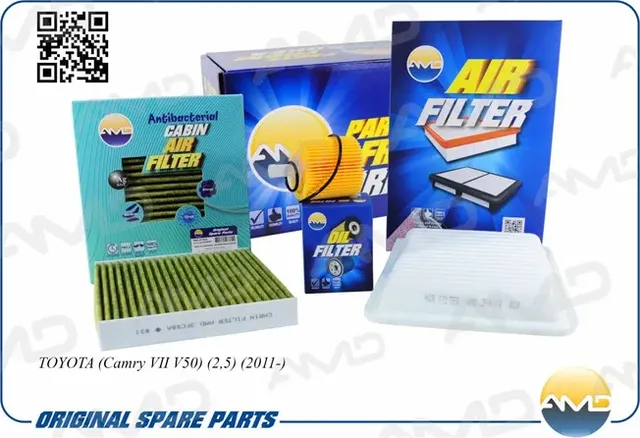 Комплект фильтров (масл.04152YZZA1 + возд.1780128030 + салон.антибак.уг.87139YZZ (AMD). Артикул AMDSETF157A