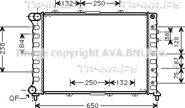 Радиатор охлаждения двигателя AVA. Артикул ALA2038