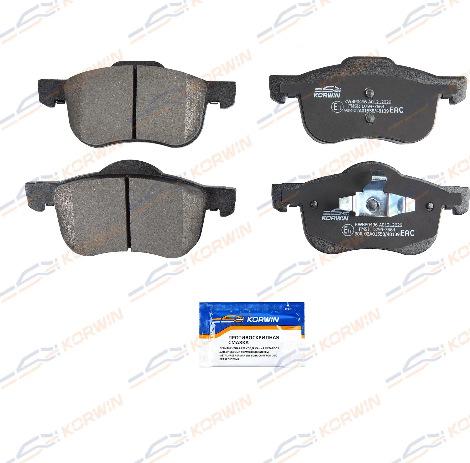 Колодки тормозные перед. Volvo S60 I (00-10)/S80 I-II (98-16)/XC90 I (02-14) (Korwin). Артикул KWBP0496