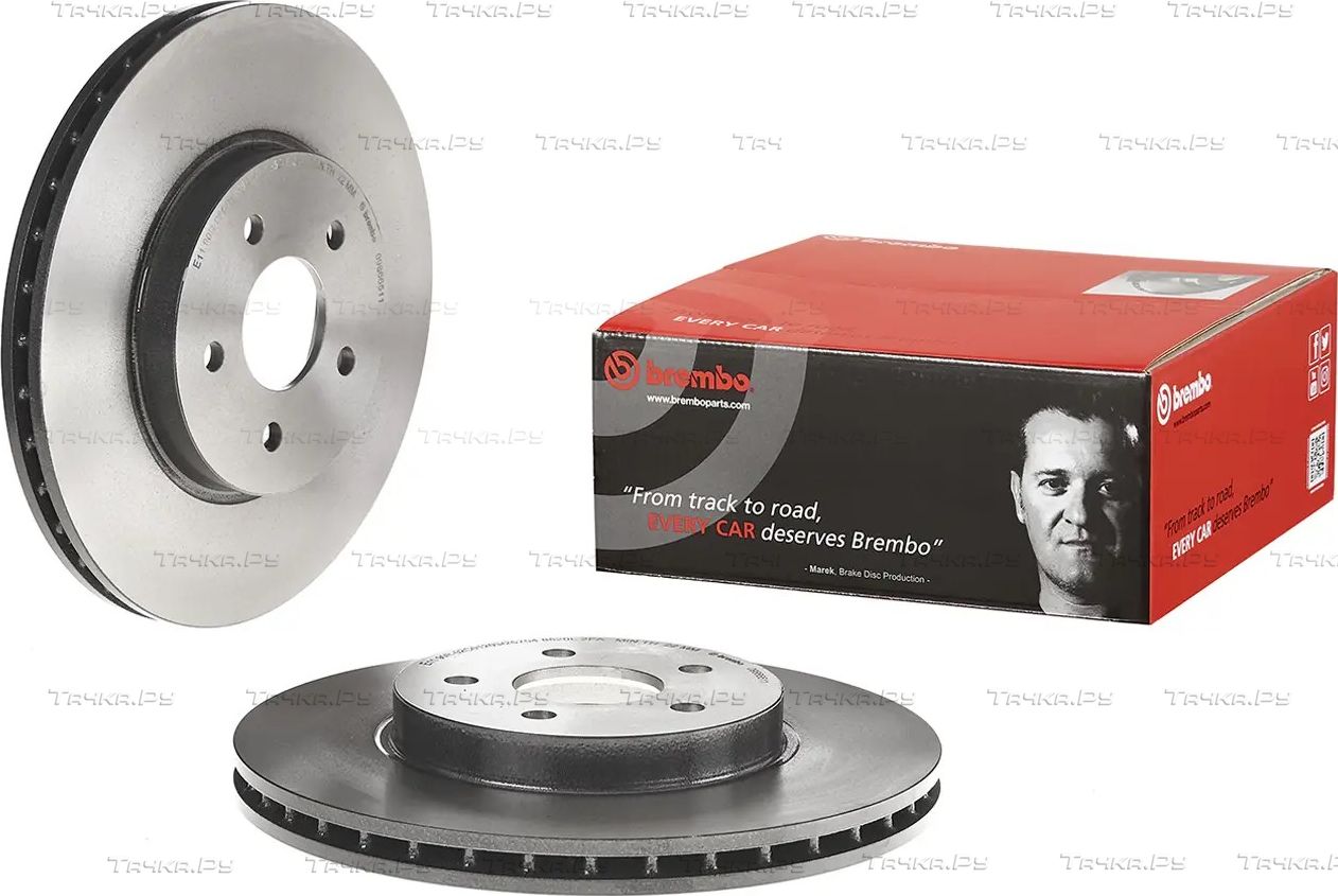 Тормозной диск Brembo UV Coated передний для Jaguar X-Type I 2001-2009. Артикул 09.8665.11