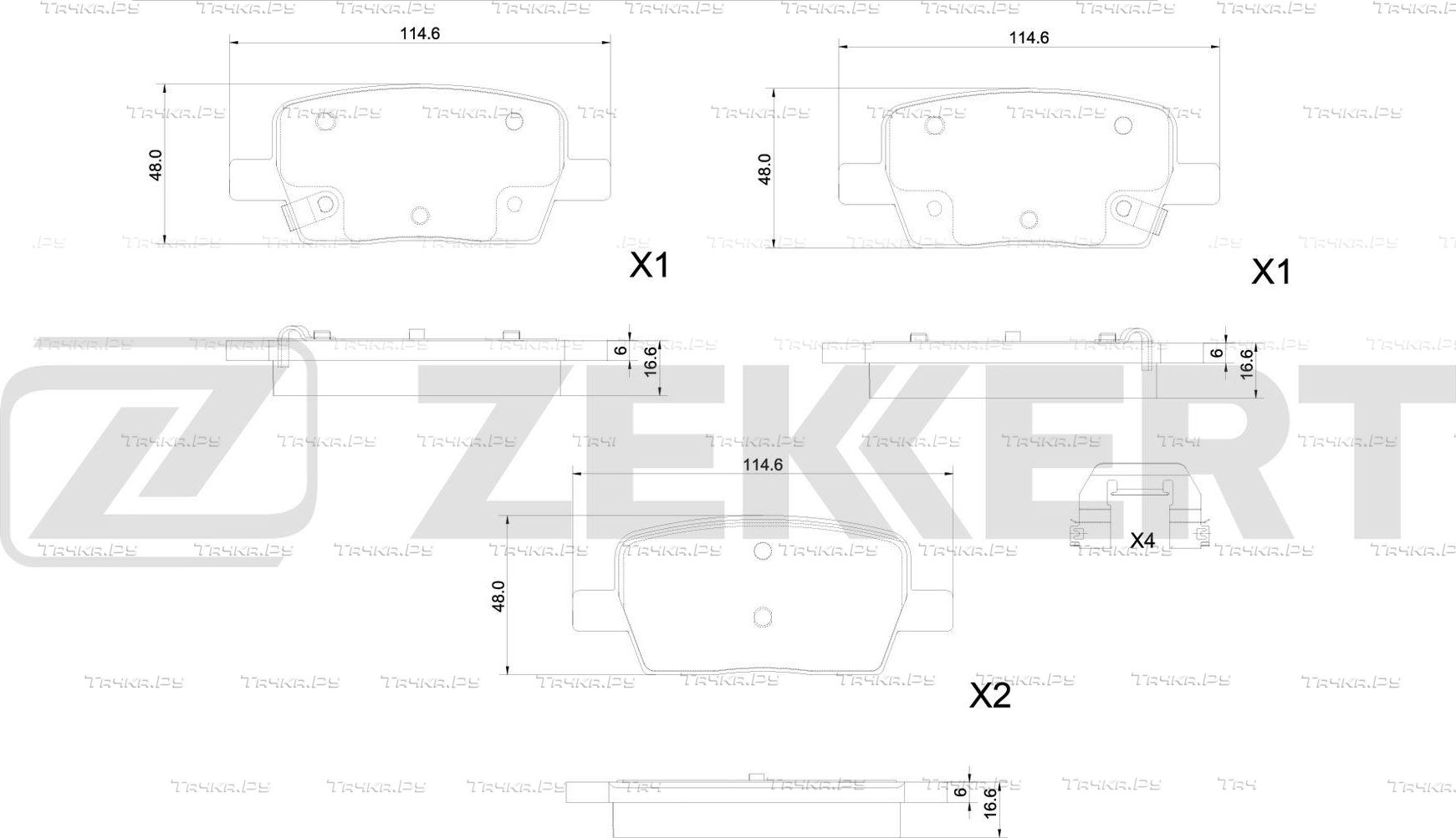 Тормозные колодки Zekkert задние для Cadillac CT6 I 2016-2026. Артикул BS-1351