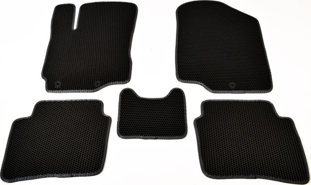 Коврики ТриАВС EVA для салона Kia Rio III 2011-2017 Черные, серый кант. Артикул TAS2D-1329.01.04