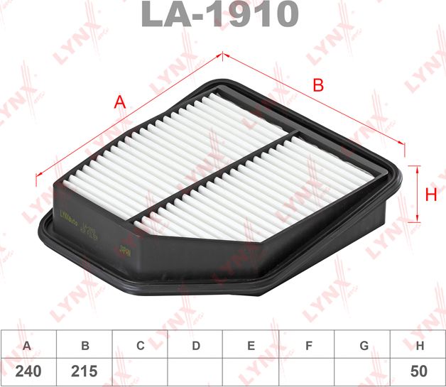 Воздушный фильтр LYNXauto. Артикул LA-1910