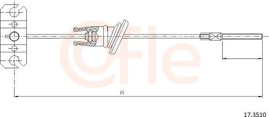 Трос ручника (тросик ручного тормоза) Cofle передний для Daewoo Lanos 1997-2008. Артикул 92.17.3510