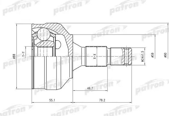 Шрус наружный (граната) Patron. Артикул PCV1455