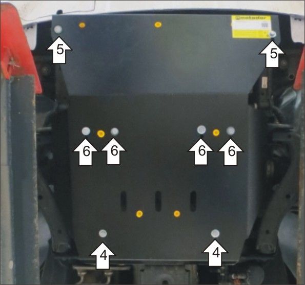 Защита Мотодор для картера, радиатора Volkswagen Amarok I рестайлинг 2016-2026. Артикул 12723