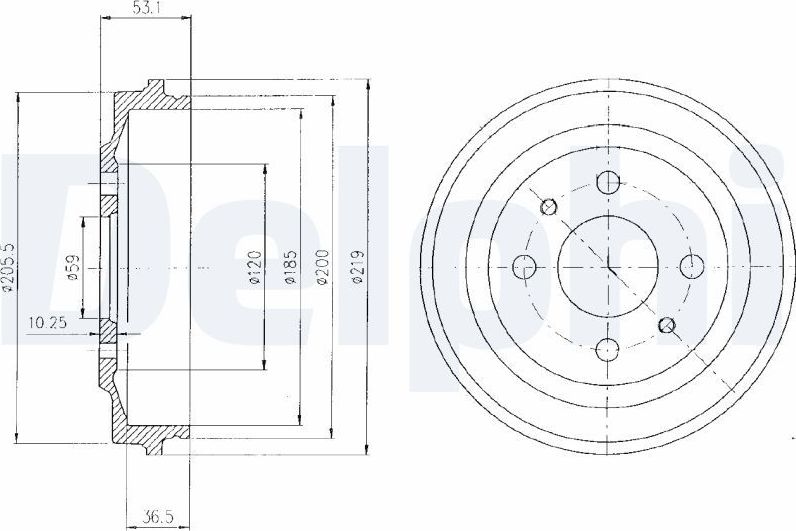 Тормозной барабан Delphi для Innocenti Elba 1991-1996. Артикул BF136