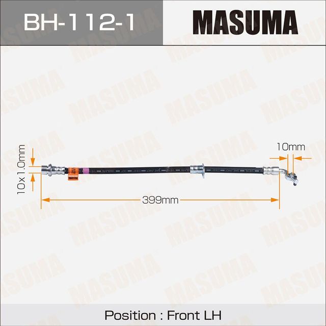 Тормозной шланг Masuma передний правый для Toyota Land Cruiser 100 1998-2007. Артикул BH-112-1