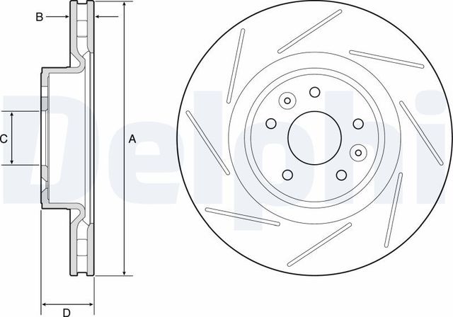 Тормозной диск Delphi для Renault Megane III 2008-2016. Артикул BG9224C