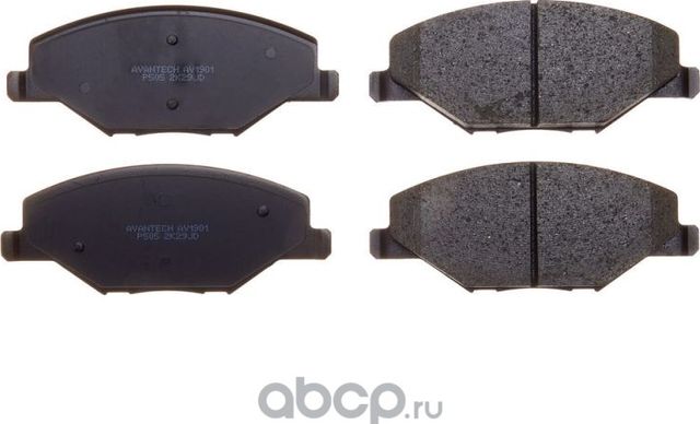 Колодки тормозные дисковые Avantech (противоскрипная пластина в компл.). Артикул AV1901