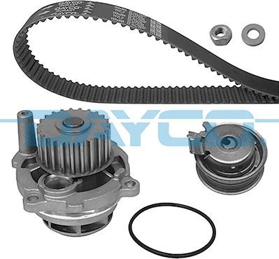 Помпа (водяной насос) с комплектом ремня ГРМ Dayco для Skoda Octavia A5 2004-2013. Артикул KTBWP2530
