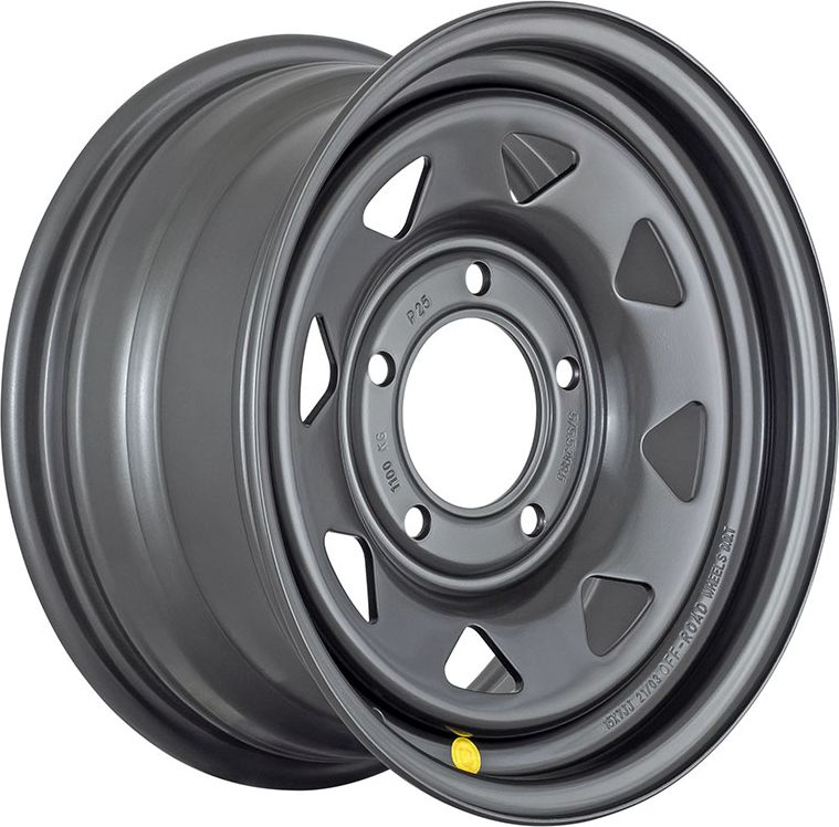 Колёсный диск OFF-ROAD Wheels стальной черный матовый 5x139,7 7xR15 d98.5 ET+25 для ВАЗ 2121, 4х4 1977-2026 (треугольник). Артикул 1570-539985GM+25A17X