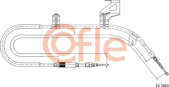 Трос ручника (тросик ручного тормоза) Cofle. Артикул 10.7483