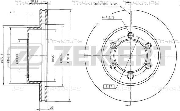 Тормозной диск Zekkert передний для Toyota 4Runner III 1995-2002. Артикул BS-5497