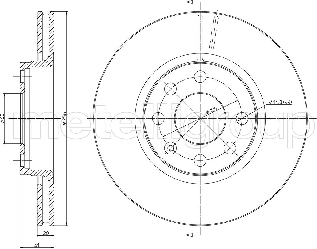 Тормозной диск Metelli. Артикул 23-0284