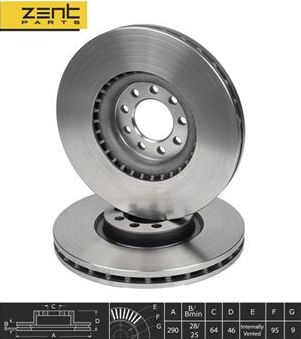 Тормозной диск Zentparts. Артикул Z06158