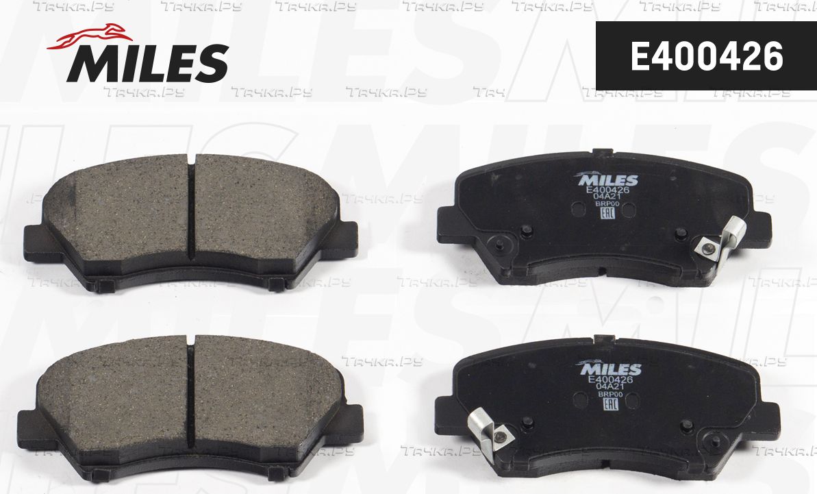 Тормозные колодки Miles (Low-Metallic) передние для Kia Cerato III 2013-2026. Артикул E400426