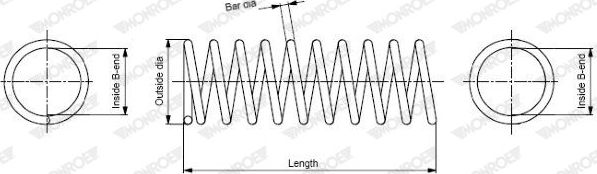 Пружина подвески Monroe OESpectrum задняя для Daewoo Lacetti 2004-2008. Артикул SP2117