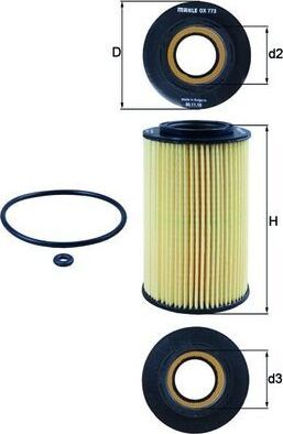 Масляный фильтр Mahle. Артикул OX 773D
