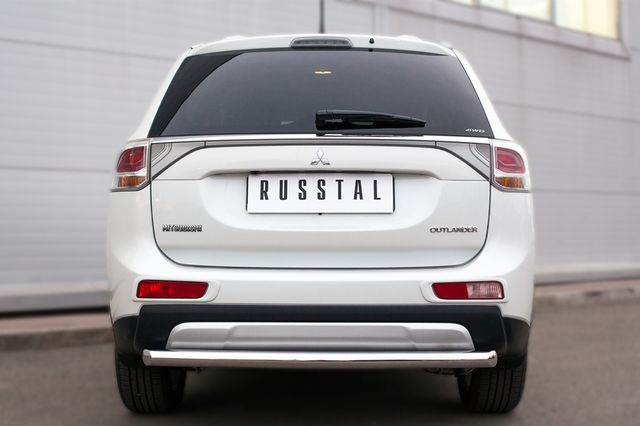 Защита RusStal заднего бампера d63 (дуга) Mitsubishi Outlander III 2014-2026. Артикул MORZ-001907