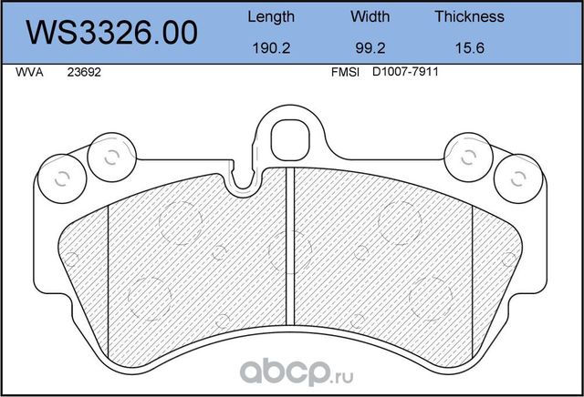 Колодки тормозные дисковые передние PORSCHE CAYENNE 22, AUDI (Jeenice). Артикул WS332600