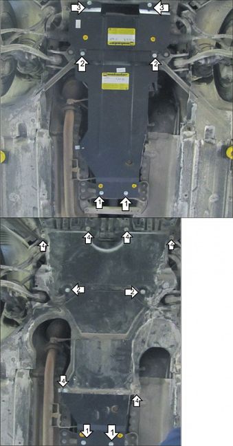 Защита Мотодор для двигателя, КПП Mercedes-Benz С-Класс W204 C180 седан 2006-2013. Артикул 01227