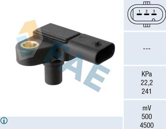 Датчик абсолютного давления (ДАД, MAP) FAE для Mercedes-Benz GLK-Класс I (X204) 2013-2015. Артикул 15269