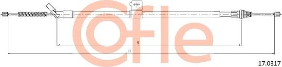 Трос ручника (тросик ручного тормоза) Cofle. Артикул 92.17.0317
