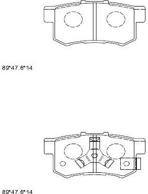 Тормозные колодки Asimco передние для Honda Crosstour I 2012-2015. Артикул KD1517