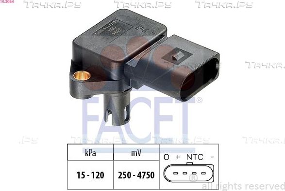 Датчик абсолютного давления (ДАД, MAP) Facet Made in Italy - OE Equivalent для SEAT Inca I 1997-2003. Артикул 10.3084