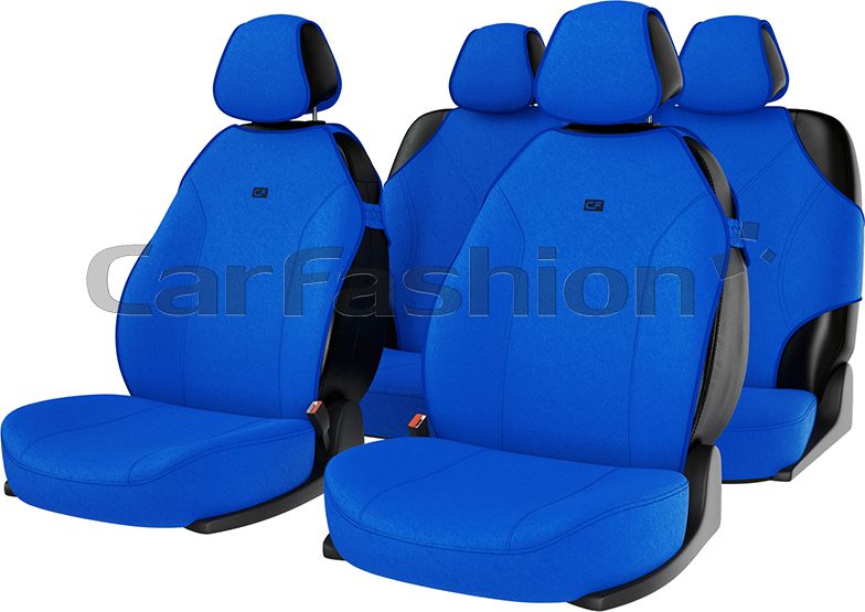 Накидки универсальные CarFashion Bingo для авто, цвет Синий/Синий/Синий/LOGO черный. Артикул 22005