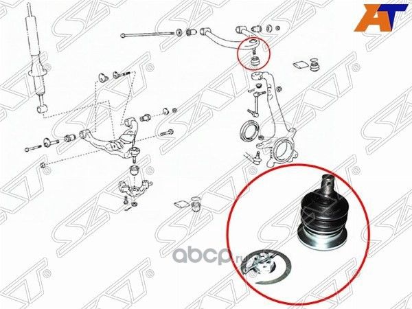 Шаровая опора верхнего рычага TOYOTA LAND CRUISER (SAT). Артикул ST4861060050B