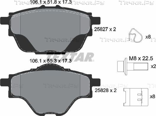 Тормозные колодки Textar Q+ задние для Citroen C4 SpaceTourer I 2018-2026. Артикул 2582701