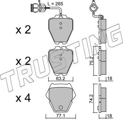 Тормозные колодки Trusting. Артикул 790.0