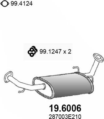 Глушитель Asso для Toyota Corolla E100 1992-1997. Артикул 19.6006