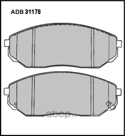 Колодки тормозные KIA Sorento (02-) передние (4шт.) ALLIED NIPPON. Артикул ADB31178