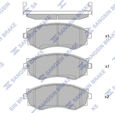 Тормозные колодки Sangsin Hi-Q. Артикул SP2034