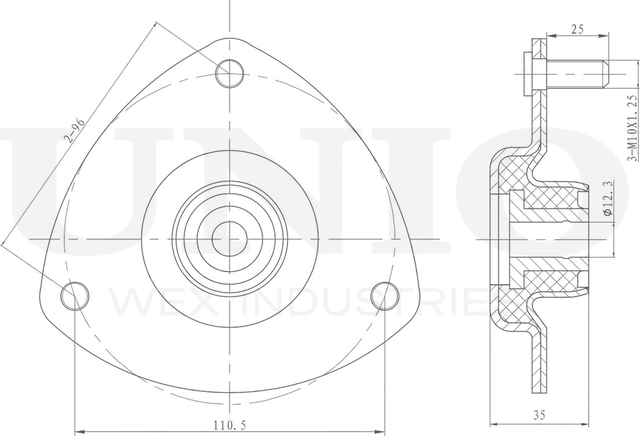 Опора амортизационной стойки (Unio). Артикул RMP-13088
