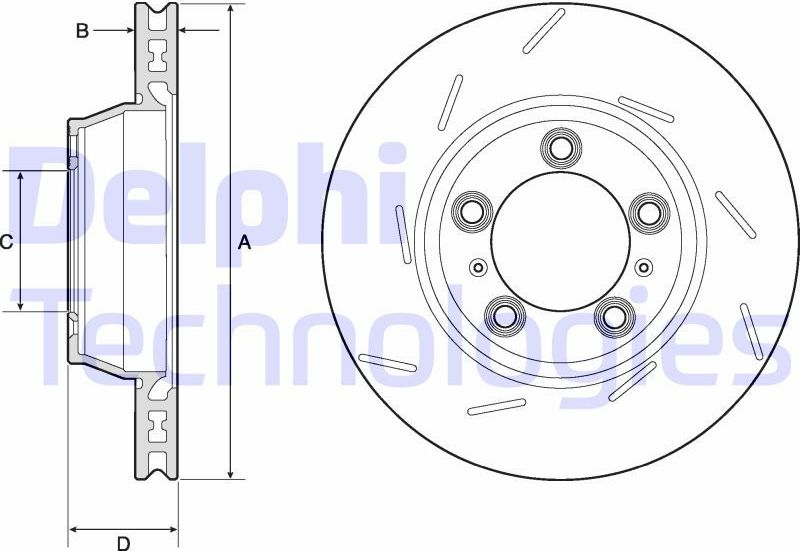 Тормозной диск Delphi. Артикул BG9164C