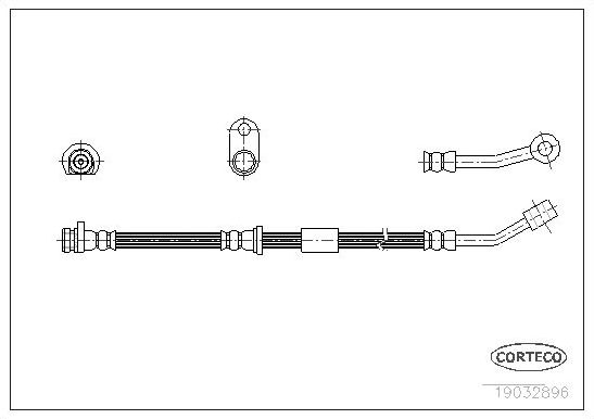 Тормозной шланг Corteco передний правый/левый для Honda Civic VI 1995-2001. Артикул 19032896