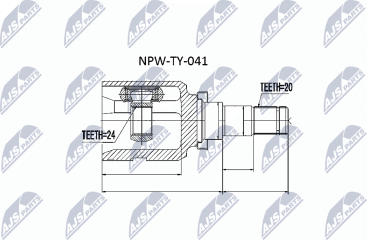 Шрус внутренний (граната) NTY. Артикул NPW-TY-041