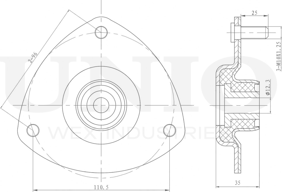 Опора амортизационной стойки (Unio). Артикул RMP-13088