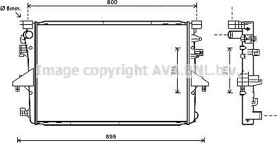 Радиатор охлаждения двигателя AVA для Volkswagen Multivan T5 2009-2015. Артикул VNA2317