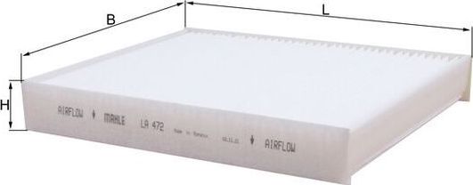 Салонный фильтр Mahle-Knecht для Chevrolet Cobalt II 2013-2026. Артикул LA 472