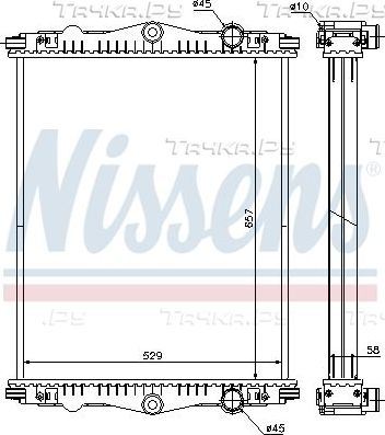 Радиатор охлаждения двигателя Nissens ** FIRST FIT ** для DAF LF 55 2001-2026. Артикул 614430