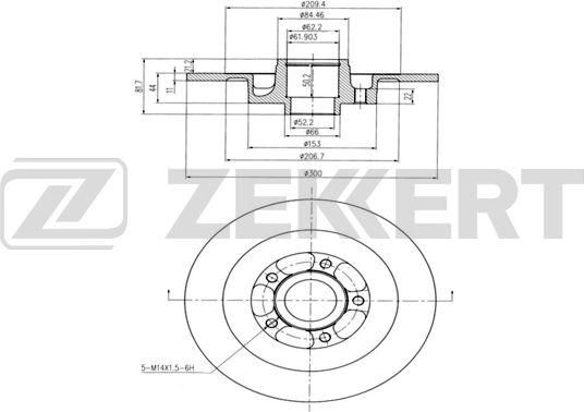 Тормозной диск Zekkert. Артикул BS-5870BZ